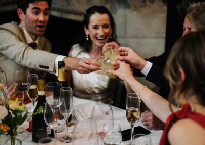 wedding toast at chiddingstone castle